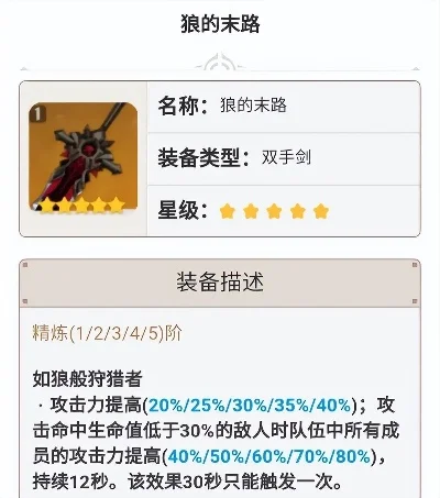 狼的末路：迪卢克／雷泽神器，提升攻击力，最佳搭配指南